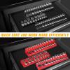 imageGOOACC Socket Organizer ABS Socket Holder Set 14quot 38quot 12quot Drive Socket Rail Holders Stores up 129 Clips Impact Sockets Organizers Rails for Tool Box Drawer 9 Piece Blue Red Black6PC SAE  Metric Red Black