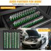 imageGOOACC Socket Organizer ABS Socket Holder Set 14quot 38quot 12quot Drive Socket Rail Holders Stores up 129 Clips Impact Sockets Organizers Rails for Tool Box Drawer 9 Piece Green