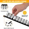 imageGOOACC Socket Organizer ABS Socket Holder Set 14quot 38quot 12quot Drive Socket Rail Holders Stores up 129 Clips Impact Sockets Organizers Rails for Tool Box Drawer 9 Piece Blue Red BlackClip Rail 3PC 143812 Black