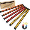 imageGOOACC Magnetic Socket Organizer 14quot 38quot 12quot Socket Holder Set Heavy Duty Aluminum Socket Rail Organizers for Tool Box Drawer 6 Pieces Magnetic Socket Rails Holds 80 Swivel Clips Orange Red Yellow