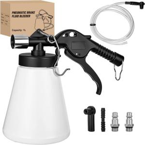imageGOOACC Brake Bleeder Kit 3L Pneumatic Brake Bleeder Vacuum Pump One Person Brake Clutch Pressure Bleeder Flush Kit with 3L Fluid Extractor 1L Refilling Bottle 18PCS Adapters Brake System Bleeding Tool1L Pneumatic Brake Bleeder