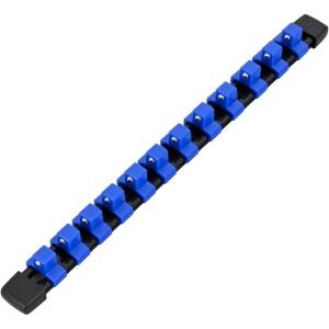 imageGOOACC Socket Organizer ABS Socket Holder Set 14quot 38quot 12quot Drive Socket Rail Holders Stores up 129 Clips Impact Sockets Organizers Rails for Tool Box Drawer 9 Piece Blue Red BlackClip Rail 1PC 12 Blue