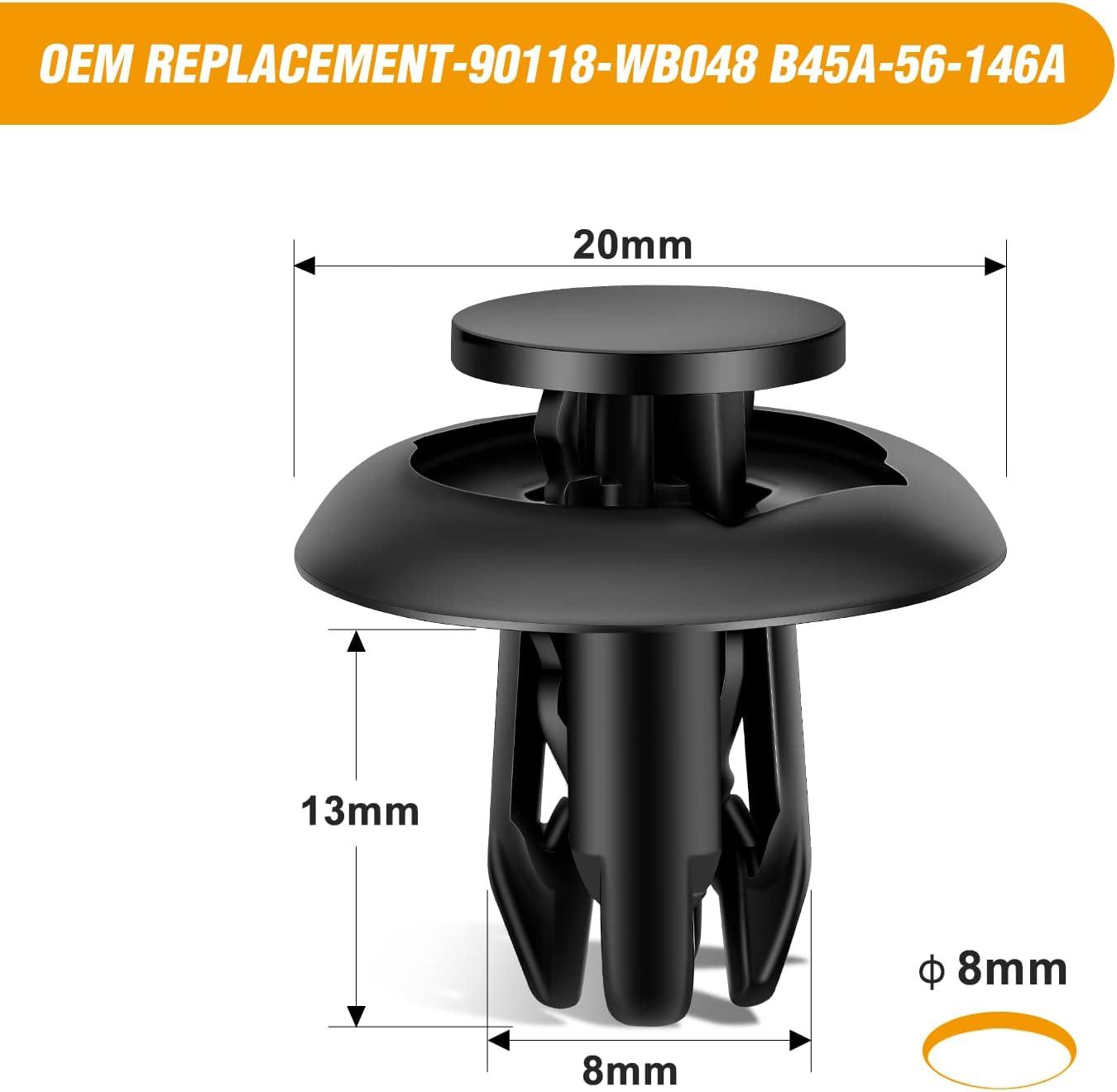 imageGOOACC 100Pcs Engine Cowl Bumper Fender Clips Replace Nissan 0155305323 Mazda L33X13209 Infiniti FX35 FX45 G25 G35 G37 Nissan 2003 on with 1PC Fastener Remover50Pcs 8mm Clips