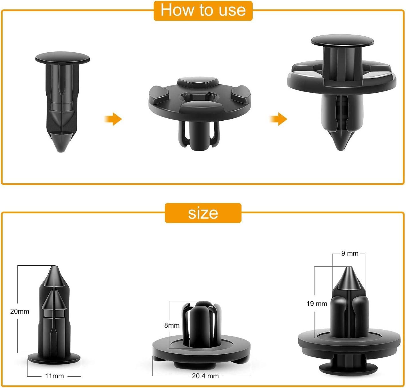 imageGOOACC 100Pcs Engine Cowl Bumper Fender Clips Replace Nissan 0155305323 Mazda L33X13209 Infiniti FX35 FX45 G25 G35 G37 Nissan 2003 on with 1PC Fastener Remover50Pcs Clips Infiniti Nissan
