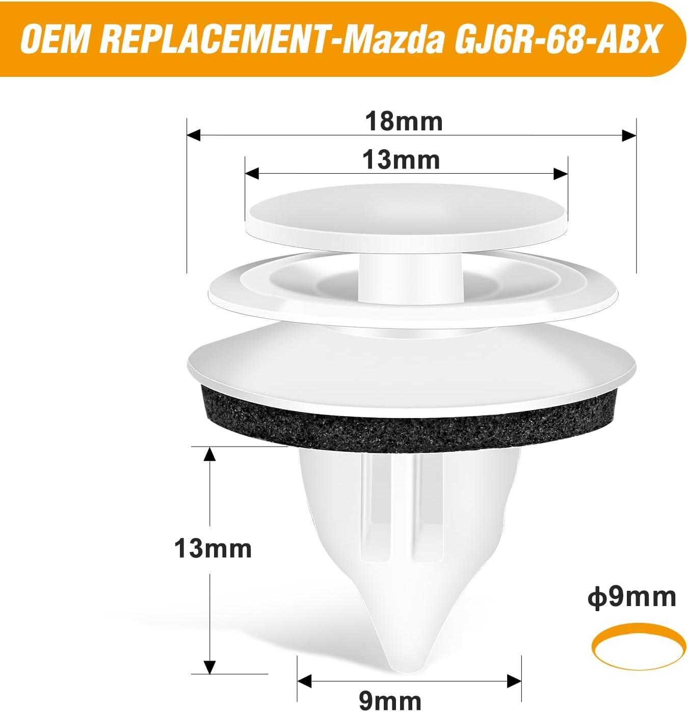 imageGOOACC 100Pcs Engine Cowl Bumper Fender Clips Replace Nissan 0155305323 Mazda L33X13209 Infiniti FX35 FX45 G25 G35 G37 Nissan 2003 on with 1PC Fastener Remover50Pcs 9mm Clips