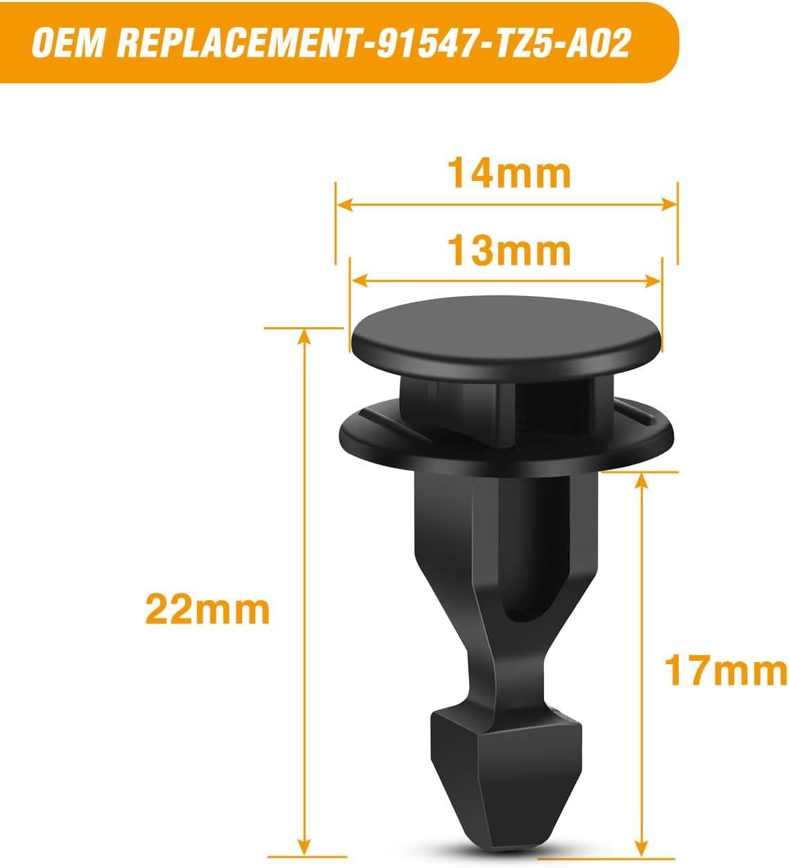 imageGOOACC 100Pcs Engine Cowl Bumper Fender Clips Replace Nissan 0155305323 Mazda L33X13209 Infiniti FX35 FX45 G25 G35 G37 Nissan 2003 on with 1PC Fastener Remover50Pcs Clips Honda