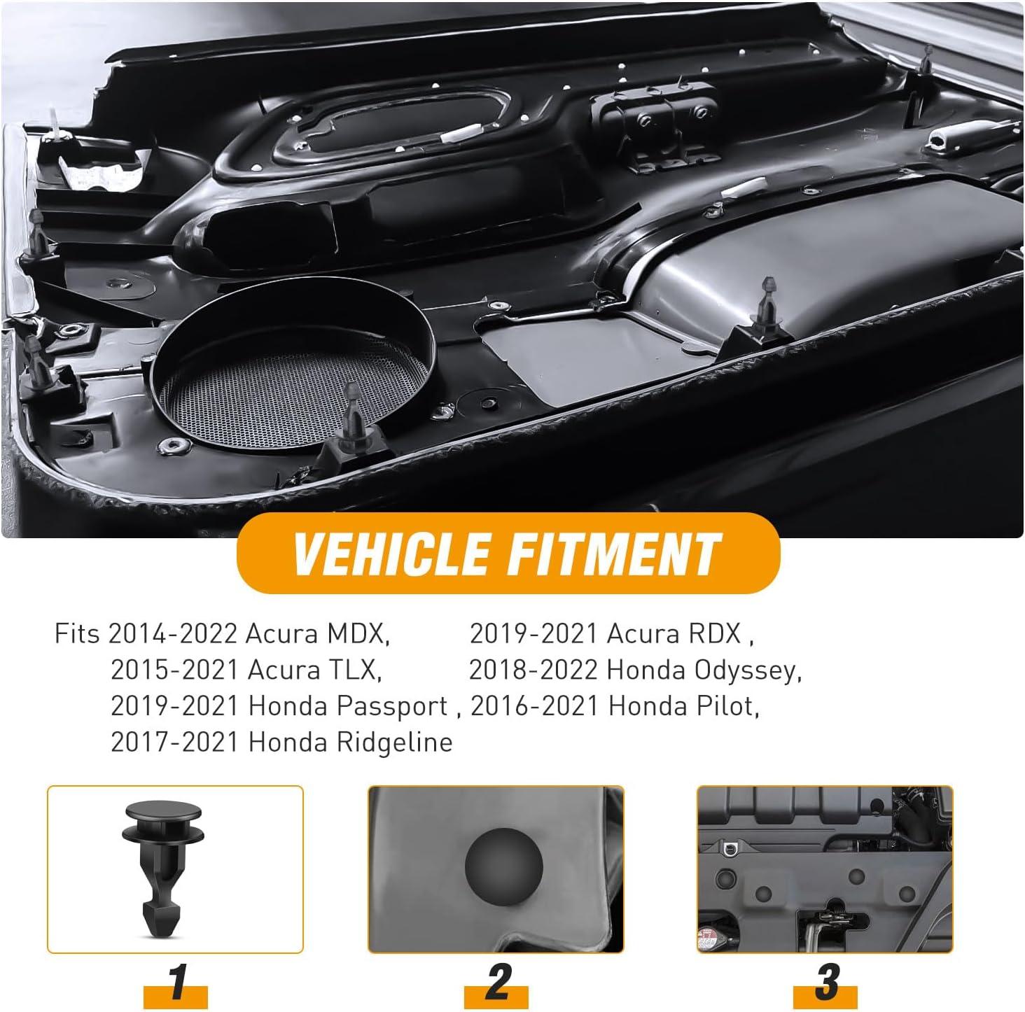 imageGOOACC 100Pcs Engine Cowl Bumper Fender Clips Replace Nissan 0155305323 Mazda L33X13209 Infiniti FX35 FX45 G25 G35 G37 Nissan 2003 on with 1PC Fastener Remover50Pcs Clips Honda