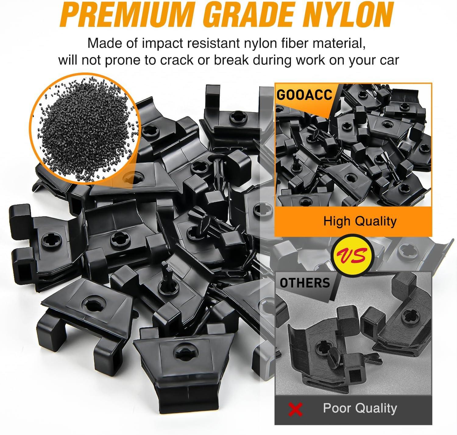 imageGOOACC 100Pcs Engine Cowl Bumper Fender Clips Replace Nissan 0155305323 Mazda L33X13209 Infiniti FX35 FX45 G25 G35 G37 Nissan 2003 on with 1PC Fastener Remover20Sets LexusToyota Clips