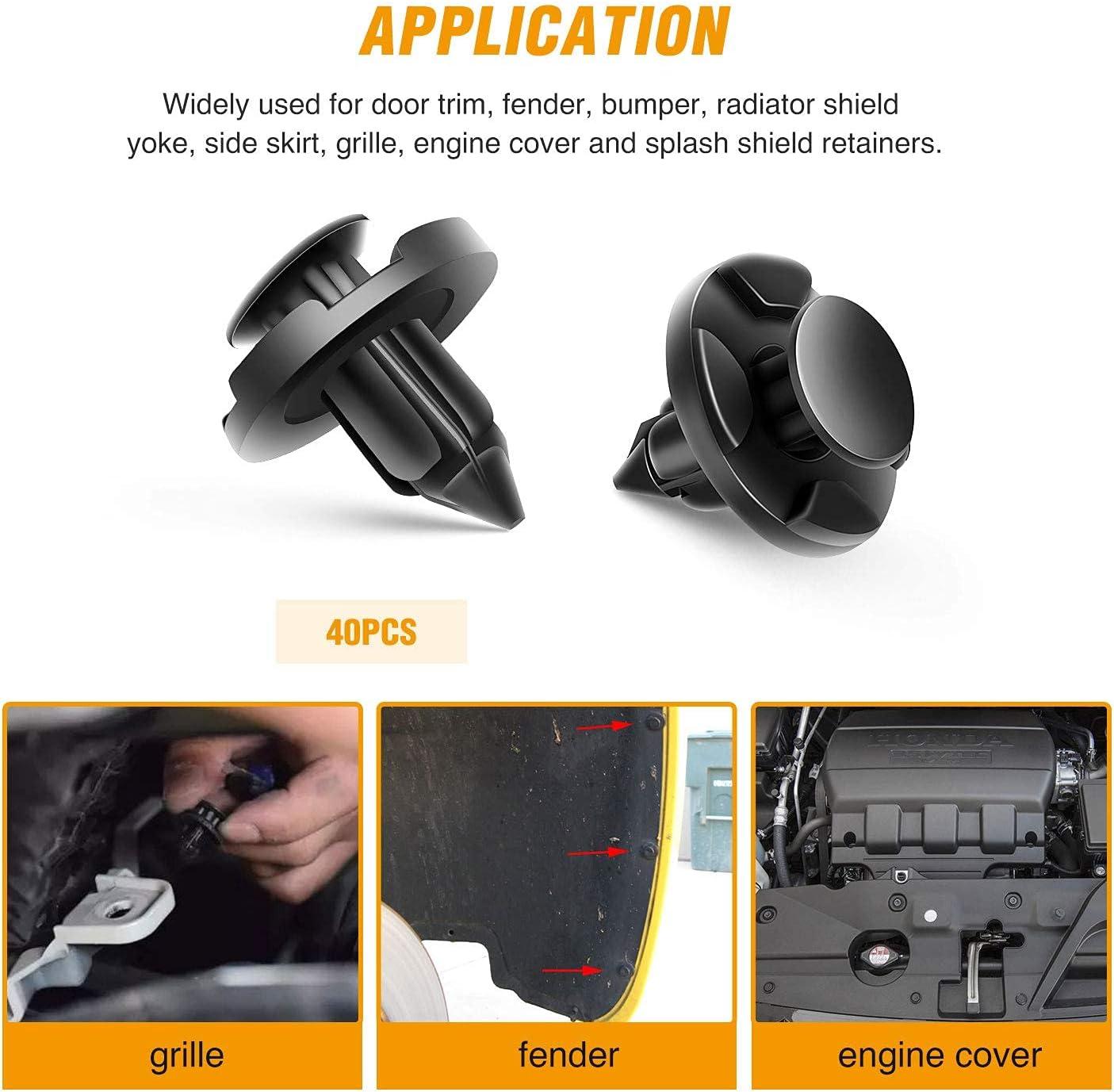 imageGOOACC 100Pcs Engine Cowl Bumper Fender Clips Replace Nissan 0155305323 Mazda L33X13209 Infiniti FX35 FX45 G25 G35 G37 Nissan 2003 on with 1PC Fastener Remover50Pcs Clips Infiniti Nissan