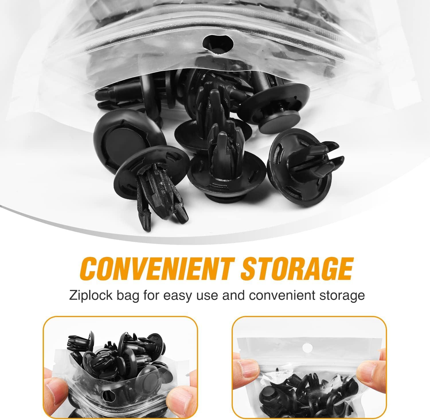 imageGOOACC 100Pcs Engine Cowl Bumper Fender Clips Replace Nissan 0155305323 Mazda L33X13209 Infiniti FX35 FX45 G25 G35 G37 Nissan 2003 on with 1PC Fastener Remover50Pcs 8mm Clips