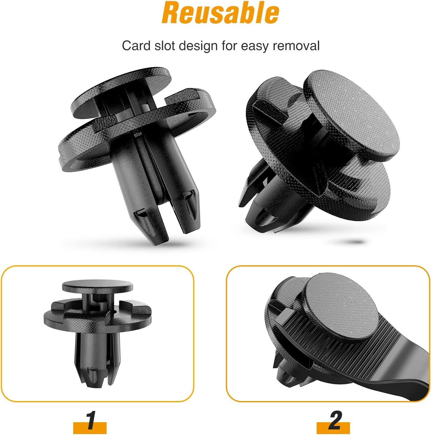 imageGOOACC 100Pcs Engine Cowl Bumper Fender Clips Replace Nissan 0155305323 Mazda L33X13209 Infiniti FX35 FX45 G25 G35 G37 Nissan 2003 on with 1PC Fastener Remover50Pcs Clips Remover