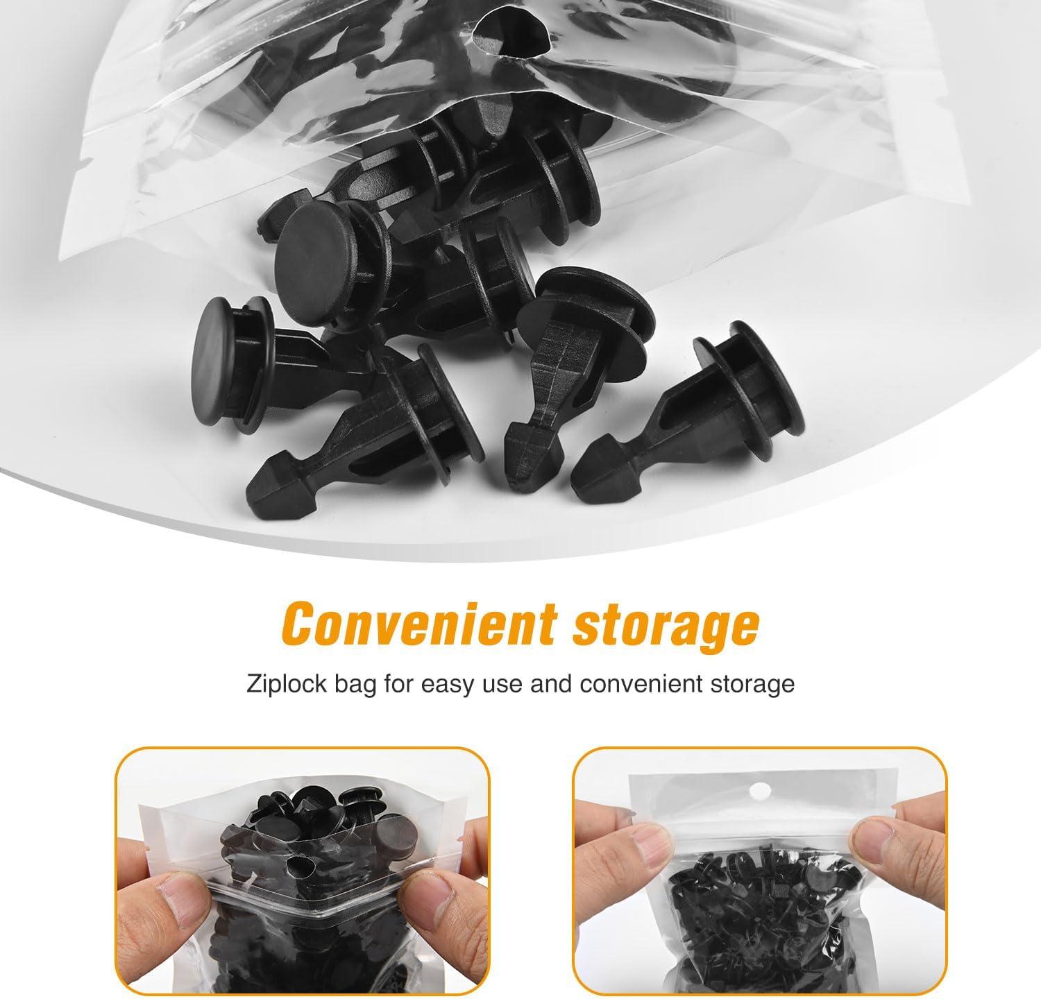 imageGOOACC 100Pcs Engine Cowl Bumper Fender Clips Replace Nissan 0155305323 Mazda L33X13209 Infiniti FX35 FX45 G25 G35 G37 Nissan 2003 on with 1PC Fastener Remover50Pcs Clips Honda