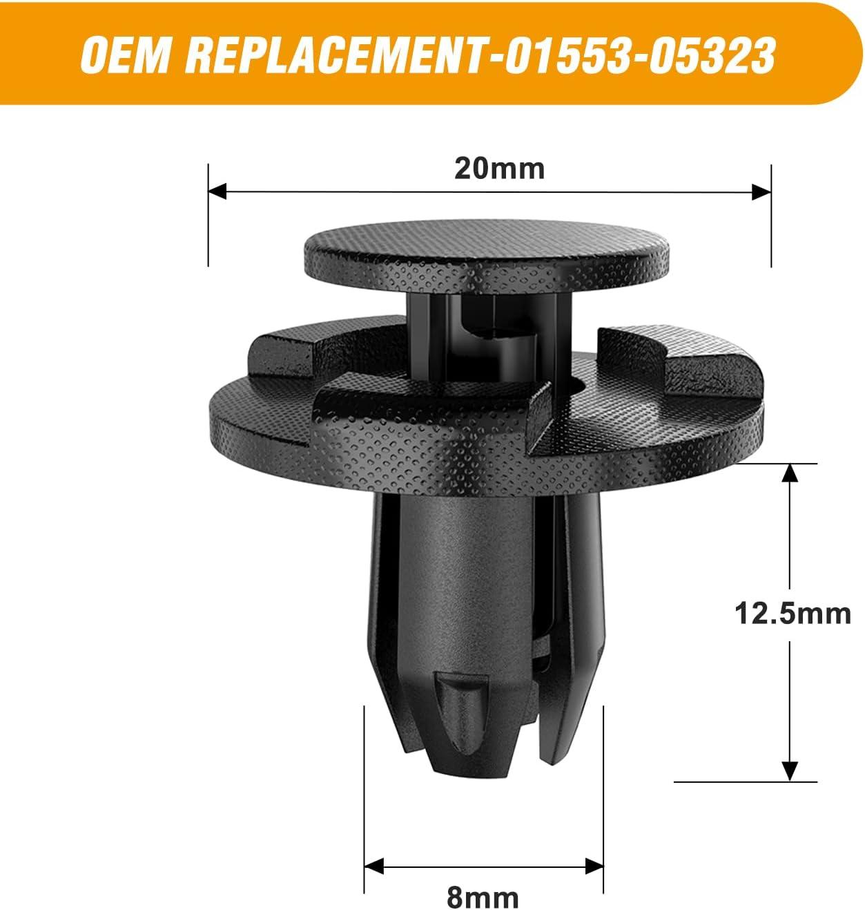 imageGOOACC 100Pcs Engine Cowl Bumper Fender Clips Replace Nissan 0155305323 Mazda L33X13209 Infiniti FX35 FX45 G25 G35 G37 Nissan 2003 on with 1PC Fastener Remover50Pcs Clips Infinit Nissan Mazda