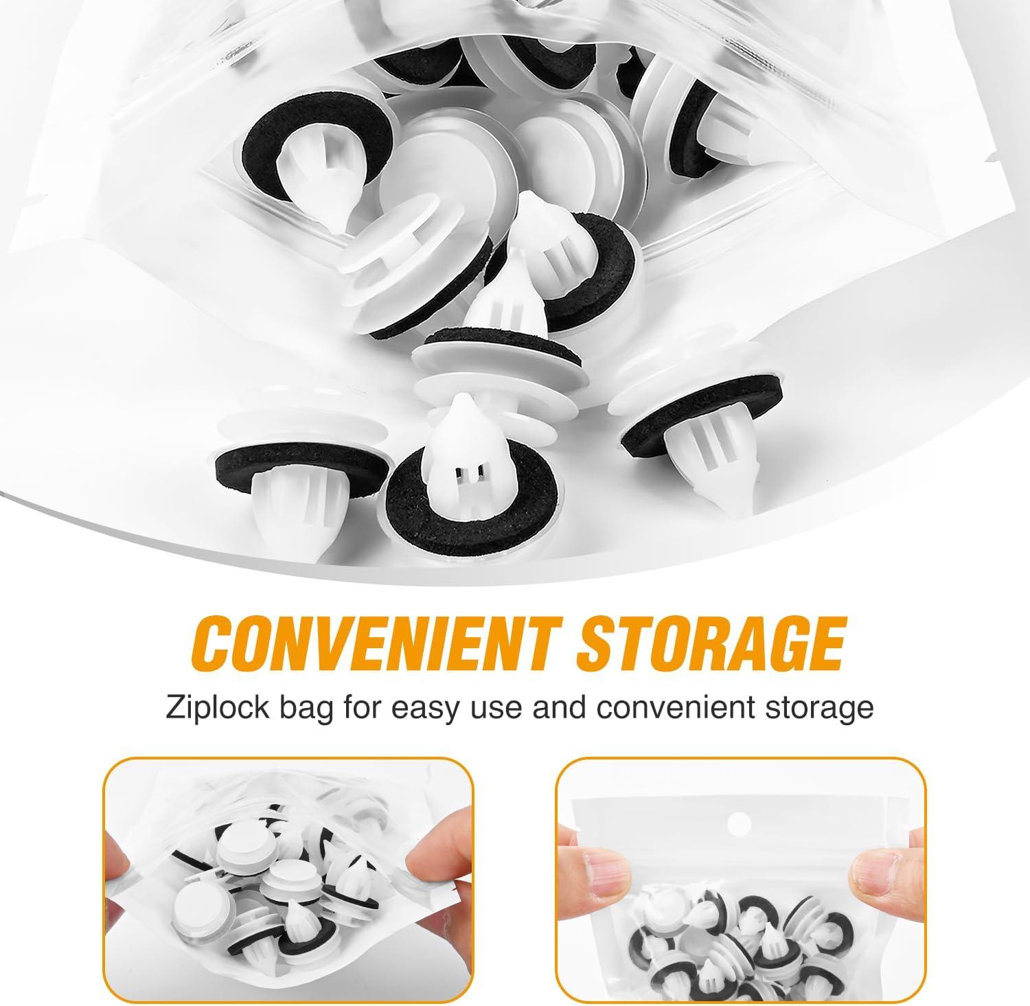 imageGOOACC 100Pcs Engine Cowl Bumper Fender Clips Replace Nissan 0155305323 Mazda L33X13209 Infiniti FX35 FX45 G25 G35 G37 Nissan 2003 on with 1PC Fastener Remover50Pcs 9mm Clips