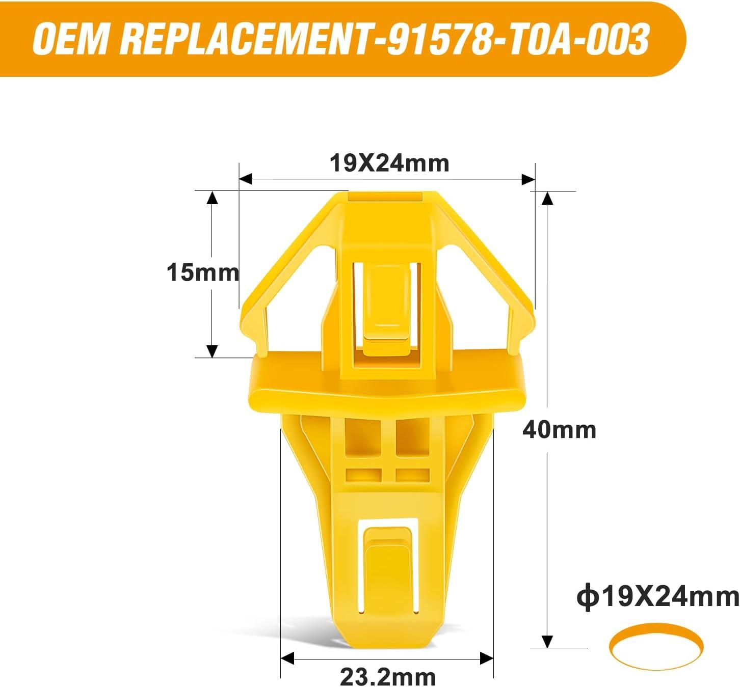 imageGOOACC 100Pcs Engine Cowl Bumper Fender Clips Replace Nissan 0155305323 Mazda L33X13209 Infiniti FX35 FX45 G25 G35 G37 Nissan 2003 on with 1PC Fastener Remover50Pcs 19mm Clips