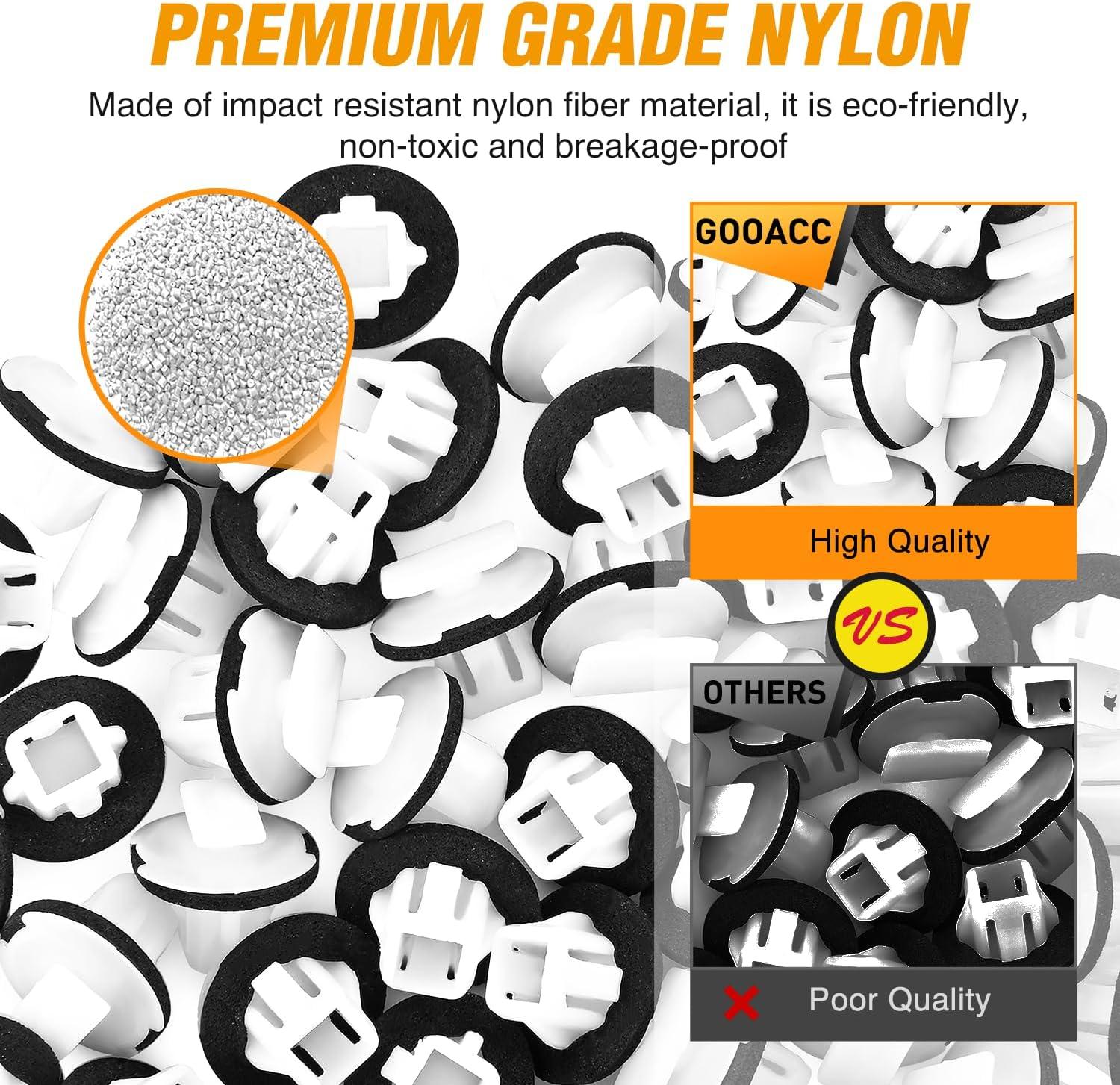 imageGOOACC 100Pcs Engine Cowl Bumper Fender Clips Replace Nissan 0155305323 Mazda L33X13209 Infiniti FX35 FX45 G25 G35 G37 Nissan 2003 on with 1PC Fastener Remover50Pcs 115mm Clips