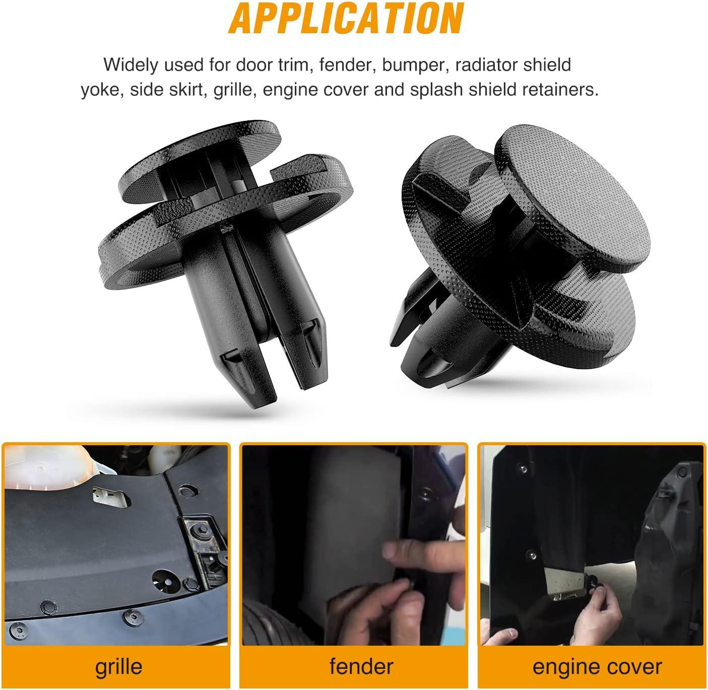 imageGOOACC 100Pcs Engine Cowl Bumper Fender Clips Replace Nissan 0155305323 Mazda L33X13209 Infiniti FX35 FX45 G25 G35 G37 Nissan 2003 on with 1PC Fastener Remover50Pcs Clips Infinit Nissan Mazda