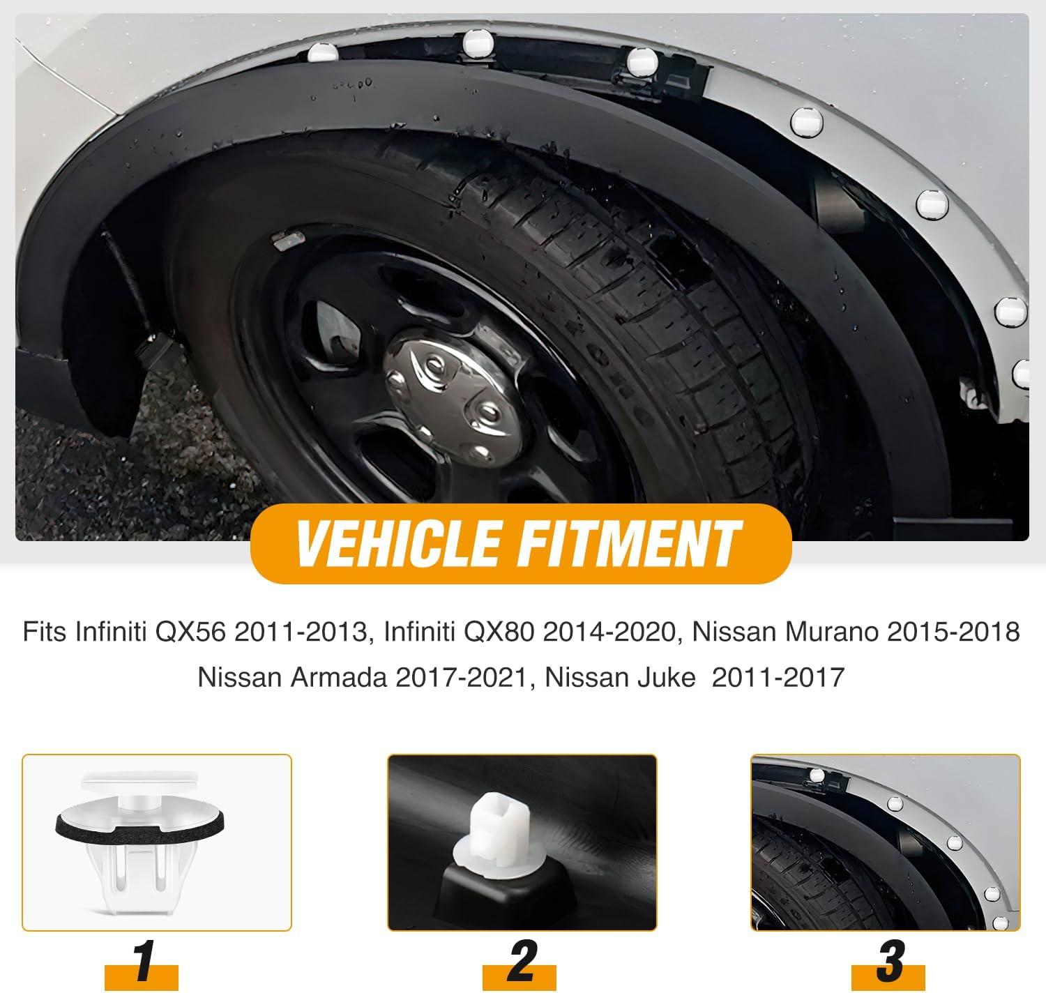 imageGOOACC 100Pcs Engine Cowl Bumper Fender Clips Replace Nissan 0155305323 Mazda L33X13209 Infiniti FX35 FX45 G25 G35 G37 Nissan 2003 on with 1PC Fastener Remover50Pcs 115mm Clips
