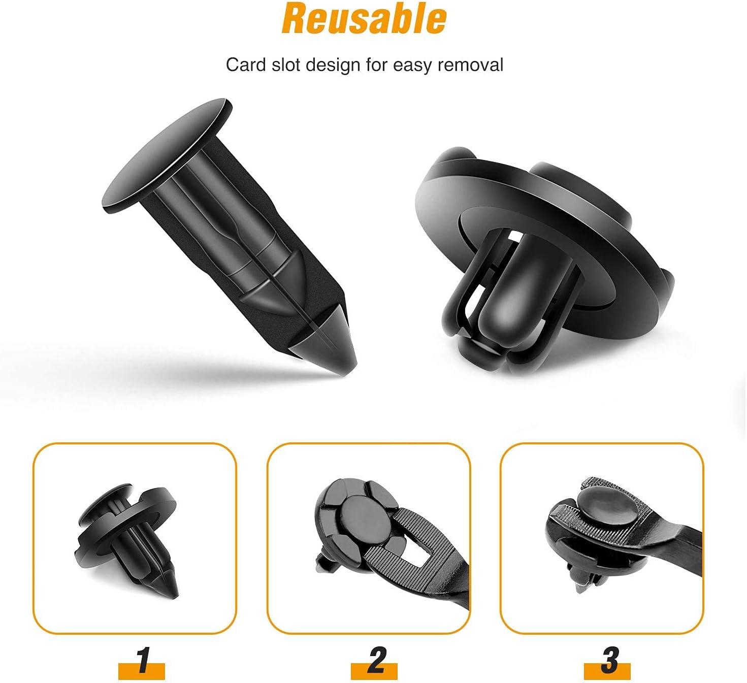 imageGOOACC 100Pcs Engine Cowl Bumper Fender Clips Replace Nissan 0155305323 Mazda L33X13209 Infiniti FX35 FX45 G25 G35 G37 Nissan 2003 on with 1PC Fastener Remover50Pcs Clips Infiniti Nissan
