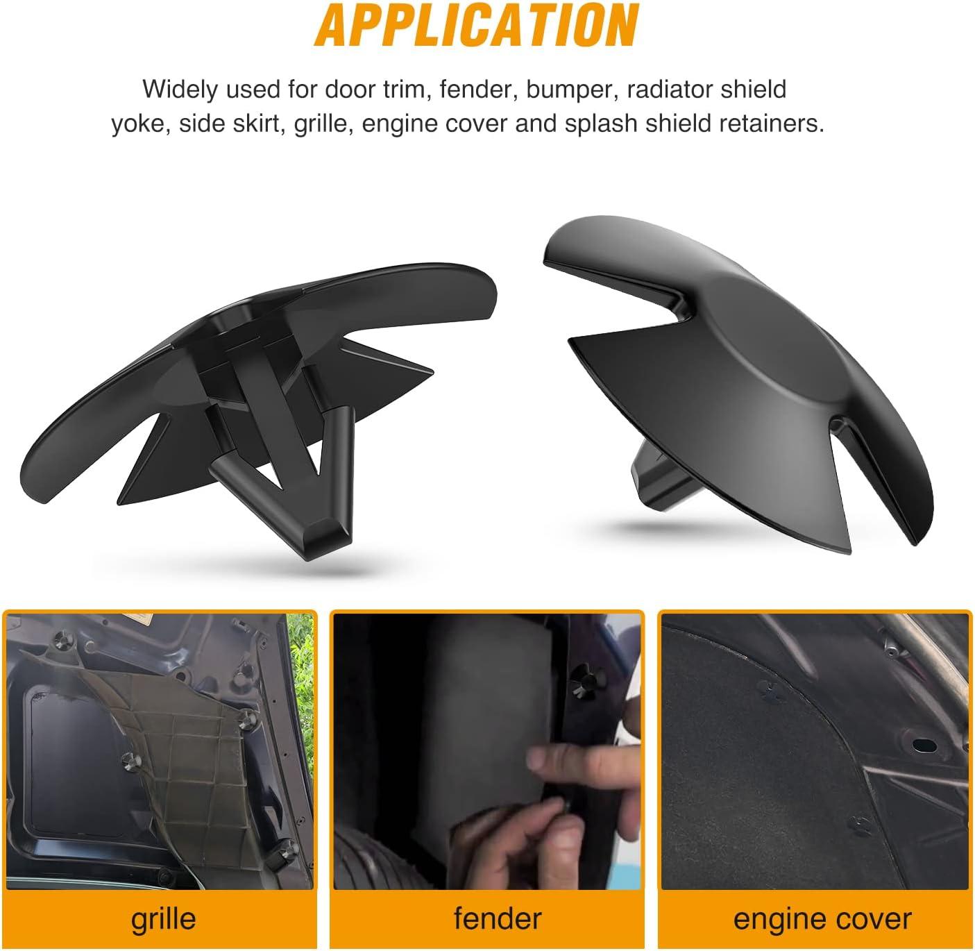 imageGOOACC 100Pcs Hood Insulation Retainer Clips OEM Replacement 4878883AA Compatible with Jeep Grand Cherokee Dodge Ram Chrysler Plymouth with 1PC Fastener Remover100Pcs Clips Remover