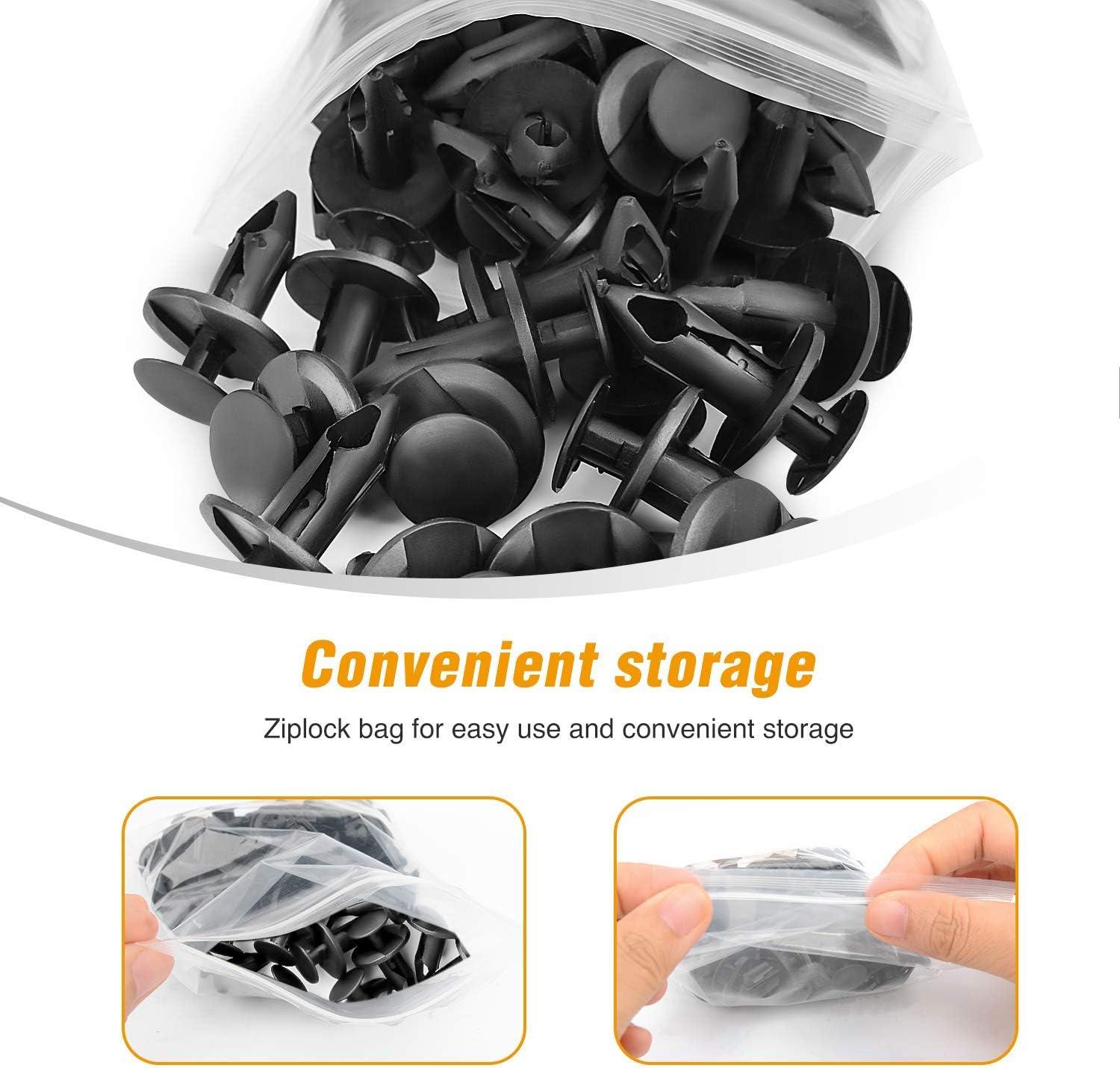 imageGOOACC 100Pcs Hood Insulation Retainer Clips OEM Replacement 4878883AA Compatible with Jeep Grand Cherokee Dodge Ram Chrysler Plymouth with 1PC Fastener Remover100Pcs Clips 8mmRemover