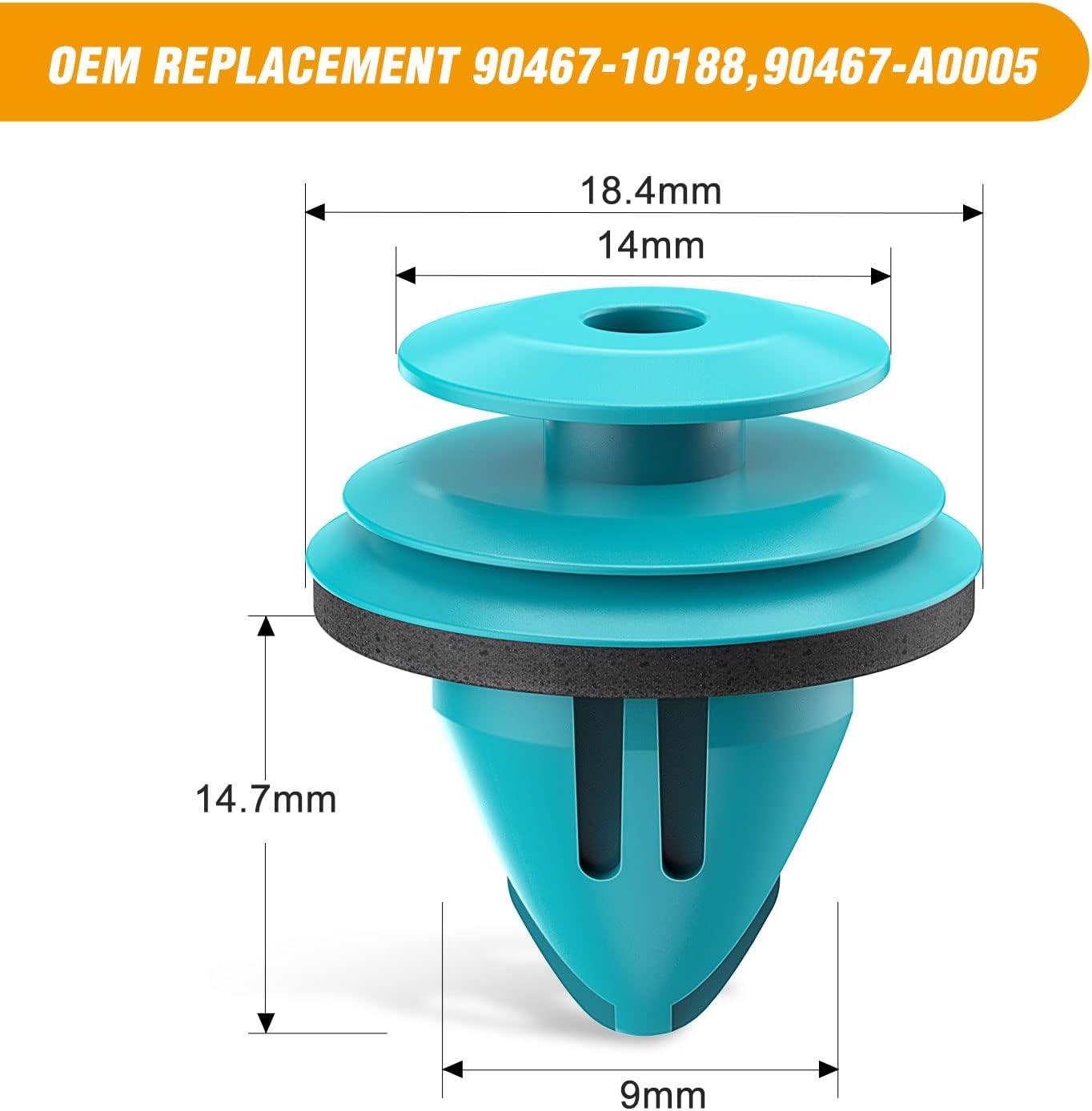 imageGOOACC 100pcs Trim Door Panel Retainer Clips Sienna Corolla Camry Tacoma Tundra Sequoia Matrix Prius RAV4 Scion Avalon Land Cruiser Replace 904671018890467A0005 9mm Hole100 Clips  Fastener Remover