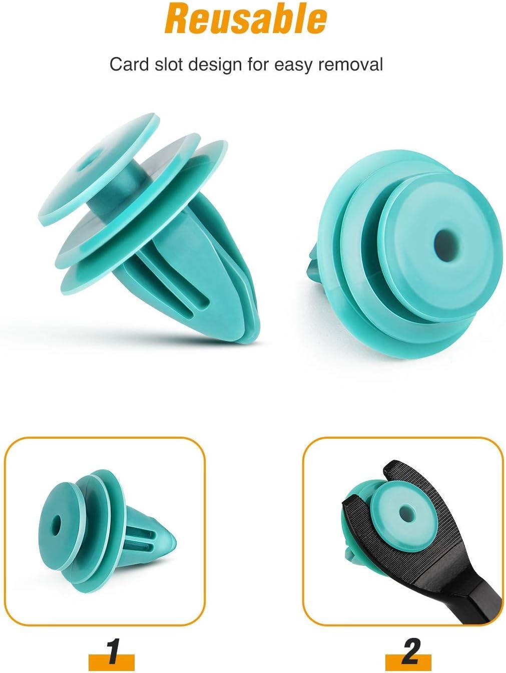 imageGOOACC 100pcs Trim Door Panel Retainer Clips Sienna Corolla Camry Tacoma Tundra Sequoia Matrix Prius RAV4 Scion Avalon Land Cruiser Replace 904671018890467A0005 9mm Hole50 Clips