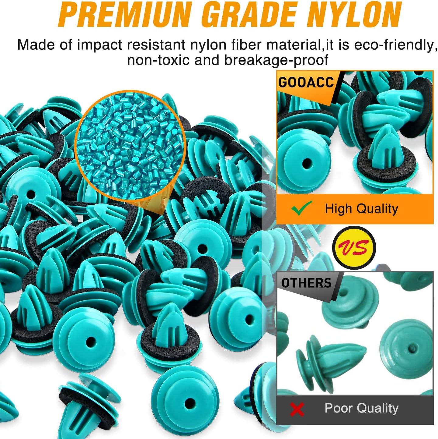 imageGOOACC 100pcs Trim Door Panel Retainer Clips Sienna Corolla Camry Tacoma Tundra Sequoia Matrix Prius RAV4 Scion Avalon Land Cruiser Replace 904671018890467A0005 9mm Hole100 Clips  Fastener Remover
