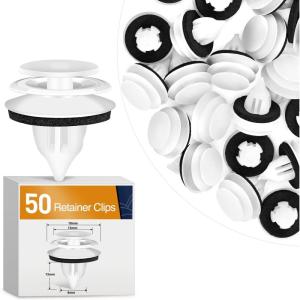 imageGOOACC 100Pcs Engine Cowl Bumper Fender Clips Replace Nissan 0155305323 Mazda L33X13209 Infiniti FX35 FX45 G25 G35 G37 Nissan 2003 on with 1PC Fastener Remover50Pcs 9mm Clips