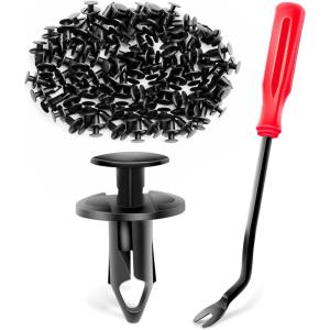 imageGOOACC 100Pcs Hood Insulation Retainer Clips OEM Replacement 4878883AA Compatible with Jeep Grand Cherokee Dodge Ram Chrysler Plymouth with 1PC Fastener Remover100Pcs Clips 8mmRemover