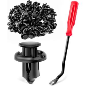 imageGOOACC 100PCS GRC45 Fender Rivet Clips91503SZ3003 10mm1PC Bonus Fastener Remover for Honda and Acura