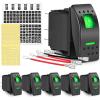 imageGOOACC 6 Pack Rocker Switches with Night Glow Stickers 5 PIN SPST Rocker Switches with Red Backlit 12V 24V Toggle Switches for Cars Trucks RVs Boats Auto Motorcycles2 Years WarrantyGreen