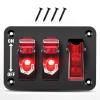 imageGOOACC Heavy Duty Rocker Toggle 15A 250V 20A 125V SPST 2Pin ON Off Switch Metal Bat Waterproof Boot Cap Cover5 Pack 2 Years Warranty3Gang Switch Panel Red