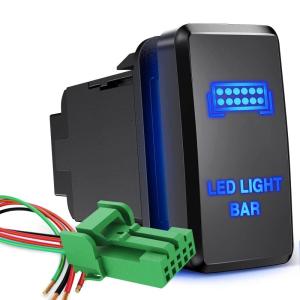 imageGOOACC LED Light BAR Push Button Switch 12V ON Off Switch with Connector Wire Kit 154quot x 083quot Replacement for Toyota Tacoma Tundra 4Runner FJ Cruiser Hilux Fortuner 2 Years WarrantyLED LIGHT BAR