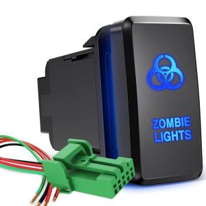 imageGOOACC LED Light BAR Push Button Switch 12V ON Off Switch with Connector Wire Kit 154quot x 083quot Replacement for Toyota Tacoma Tundra 4Runner FJ Cruiser Hilux Fortuner 2 Years WarrantyZOMBIE LIGHTS