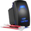 imageGOOACC Roof Light Bar Rocker Switch Led Light Bar Switch 5Pin Laser On Off SPST switches 20A 12V 10A 24V Switch Blue with Jumper Wires Set for Cars Trucks RVs2 Years WarrantyRoof Light Bar