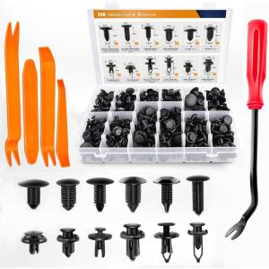 image:imageGOOACC 238Pcs Trim Removal Tool Auto Push Pin Bumper Retainer Clip Set Fastener Terminal Remover Tool Adhesive Cable Clips Pry Kit Car Panel Radio Removal Auto Clip Pliers240Pcs Clips  5 Remover