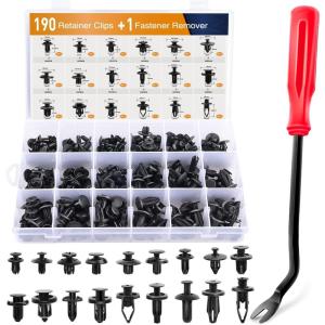 image:imageGOOACC 330Pcs Trim Removal Tool Auto Push Pin Bumper Retainer Clip Set Fastener Terminal Remover Tool Adhesive Cable Clips Pry Kit Car Panel Radio Removal Auto Clip Pliers Blue190Pcs Clips  Remover