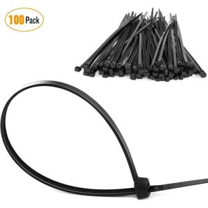 image:imageGOOACC Heavy Duty 8 Inch Ultra Strong Plastic MultiPurpose Cable Zip Ties 100Pack Black